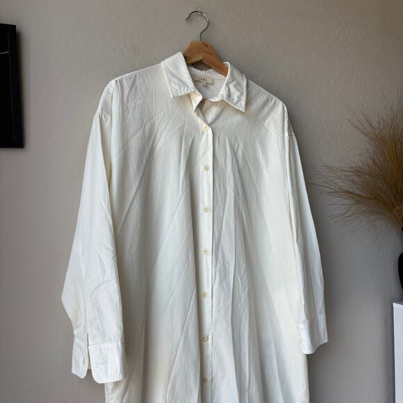 Ozma Dress White Button Down Organic Cotton Helena Long Sleeve Shirt Dress XS/S - Picture 3 of 9